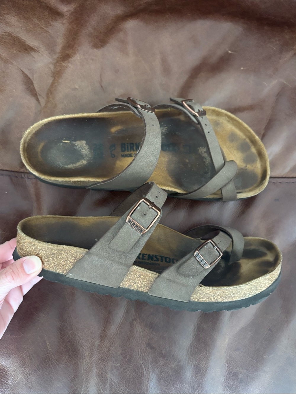 Birkenstock Mayari Oiled Leather Sandals 38